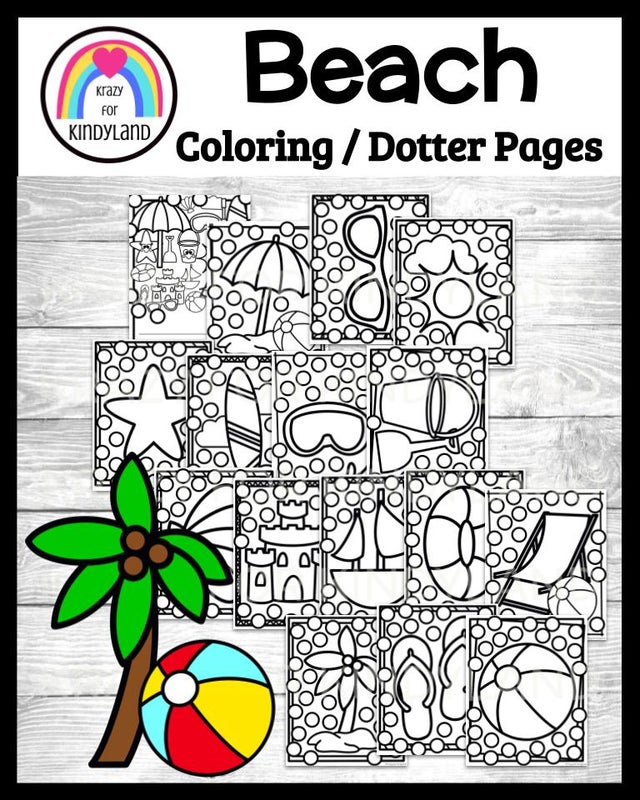 Spring Coloring Dauber Booklet for Kindergarten: Sun, Tree, Flower