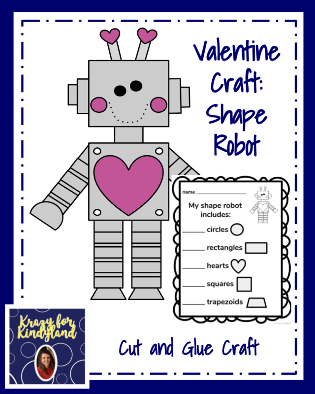 Robot Kindergarten Arts and Crafts Math Activity with Shapes and Counting