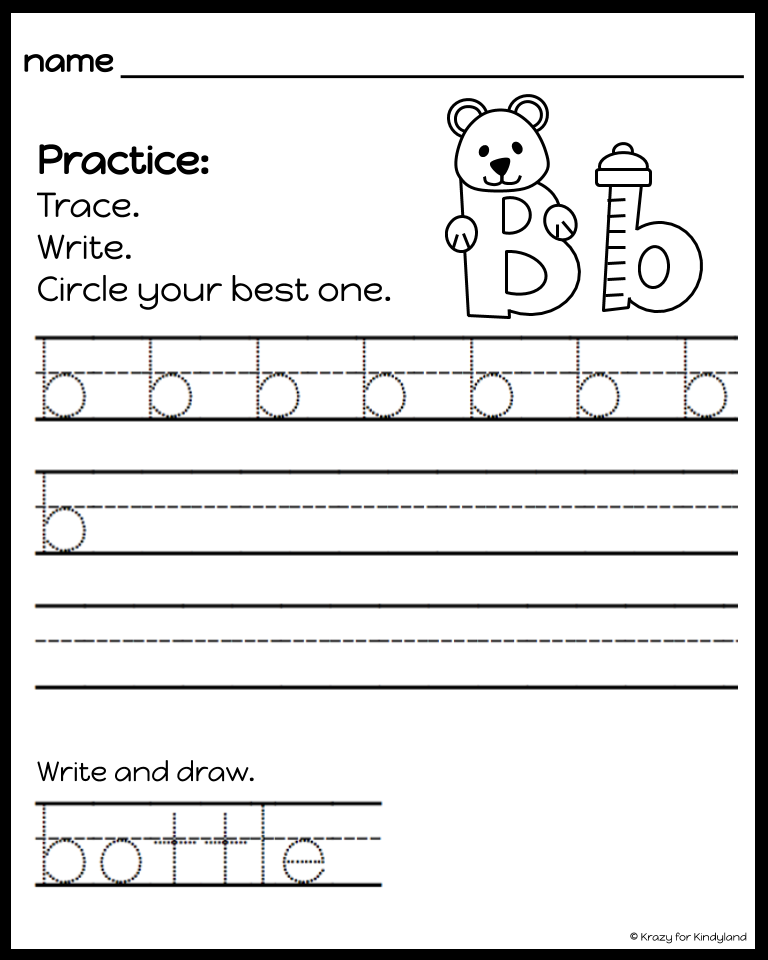 Handwriting Worksheets for Teaching Letters with Kindergarten and Preschool